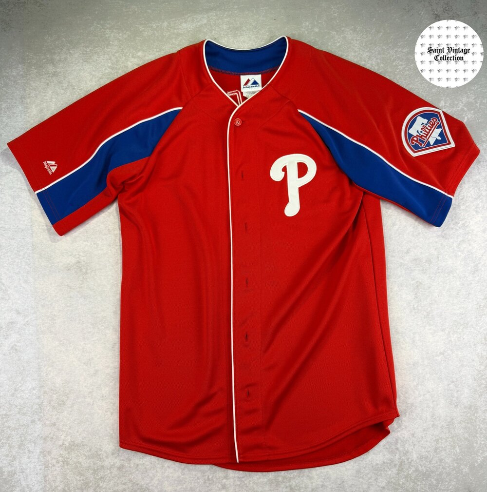 Y2K Vintage Majestic Philadelphia Phillies Chase Utley #26 Small Baseball Jersey